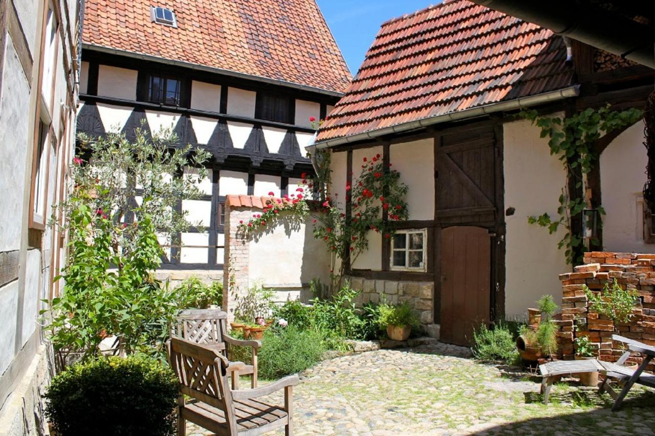 Himmlischer Hof - Juwel Von 1477, Terrasse, Kamin, P, Oeko, Denkmal Quedlinburg Exterior photo
